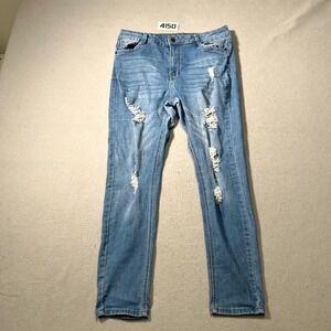 Blue‎ Republic Jeans Womens 17 Blue Denim Stretch Ripped Distressed Skinny Leg